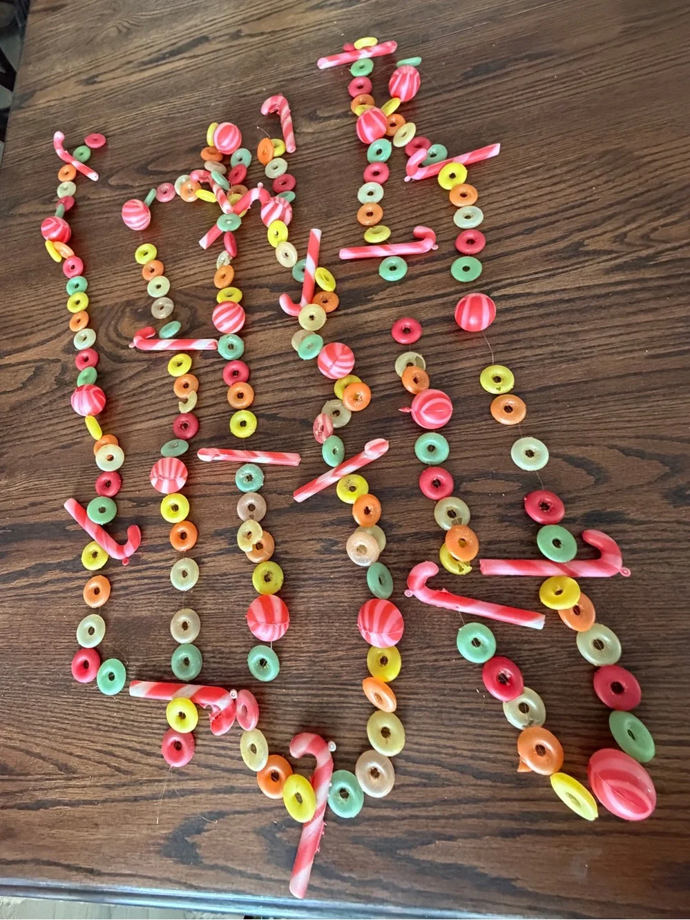 Vintage Blow Mold Candy Christmas Garland 15 Ft Peppermint Candy Cane Retro